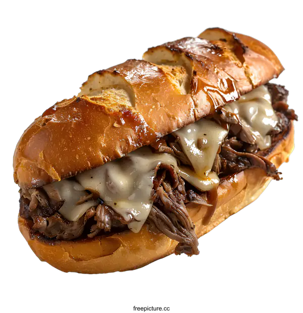 [Transparent Background PNG]Roast Beef and Cheese Sandwich