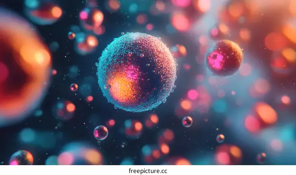 Abstract Colorful Sphere Molecular Structure