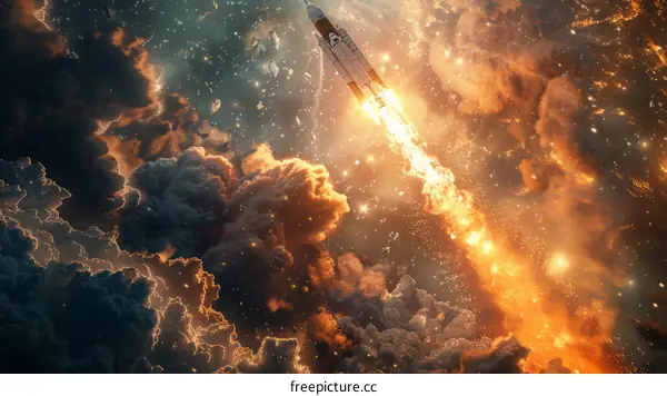 Rocket launch into space