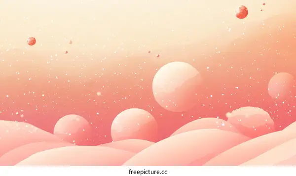 Pastel Pink Planet Landscape Illustration