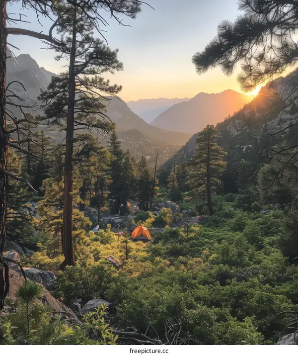 Mountain Sunset Campsite View