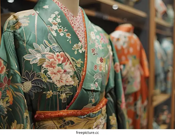 A kimono with a floral pattern