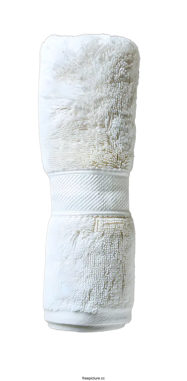 [Transparent Background PNG]White Rolled Up Towel on a White Background
