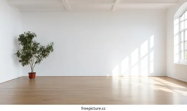 Bright and Airy Empty Room with Large Windows and Hardwood Floors