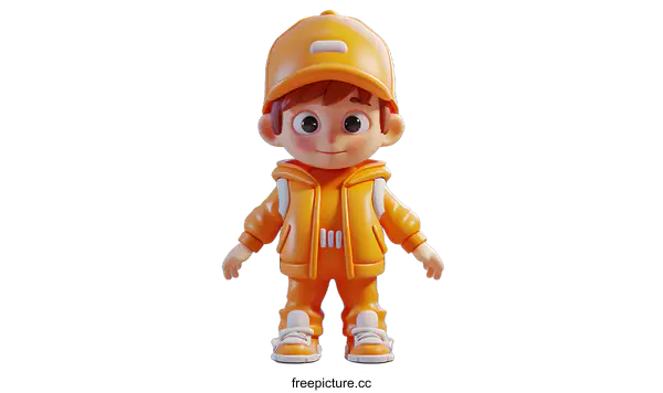 [Transparent Background PNG]3d cartoon character of a boy