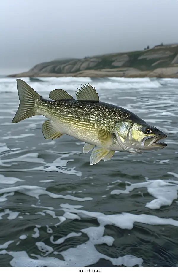 Striped bass fish in water