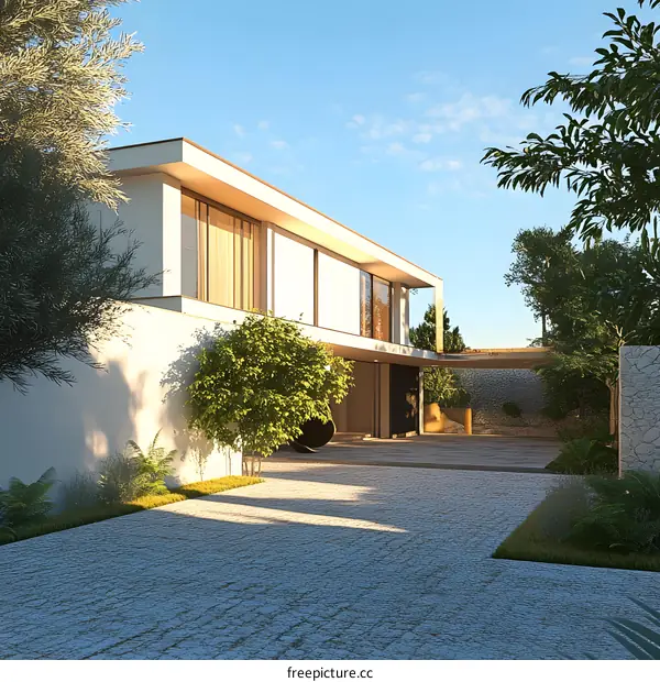 Modern House Exterior Design With Lush Greenery