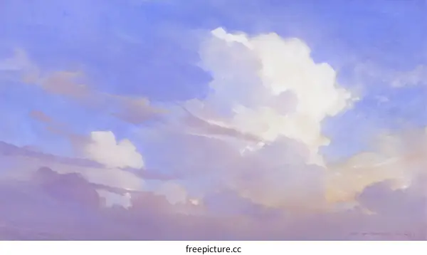 A Fluffy Cumulus Cloud Against a Clear Blue Sky