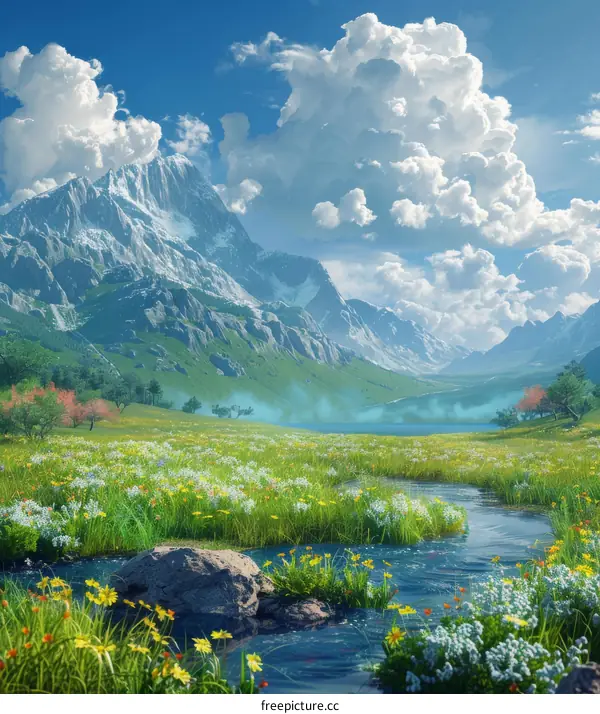 Misty mountains and valley