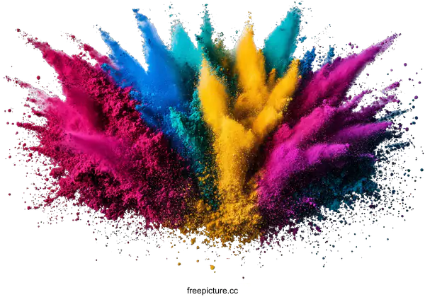 [Transparent Background PNG]Colorful Powder Explosion Abstract Background