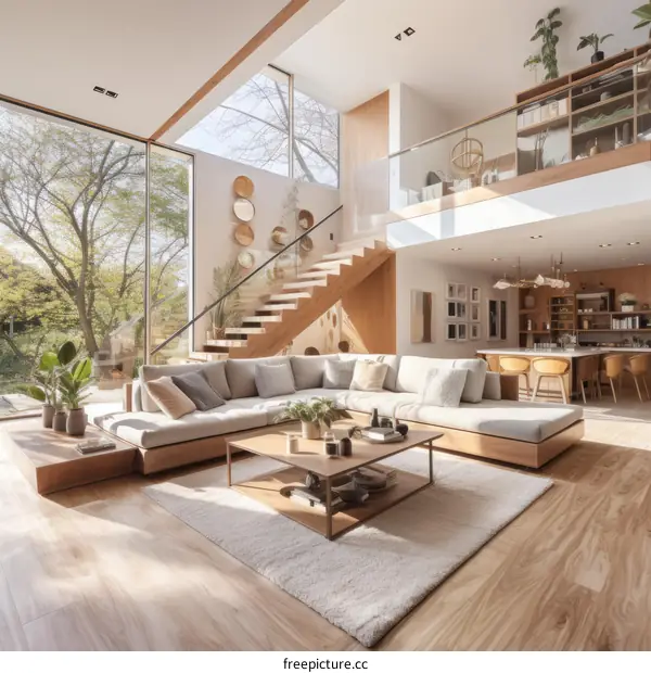 Bright and Airy Modern House Interior Living Room