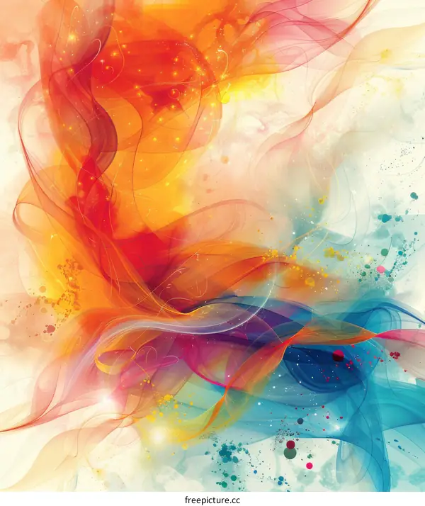 Abstract Colorful Flowing Lines Art