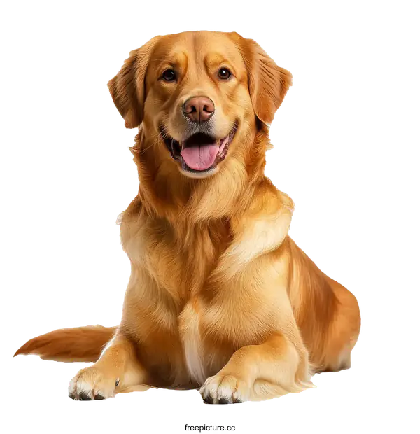 [Transparent Background PNG]Golden Retriever Portrait on White Background