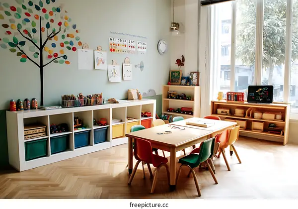 Colorful Kindergarten Classroom Interior Design
