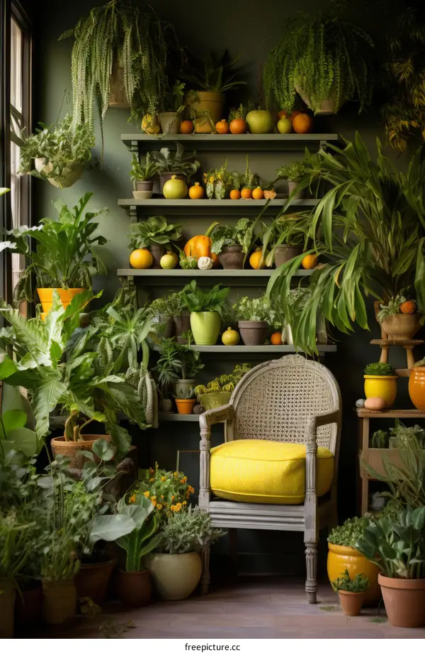 Indoor plants and flowers in a home