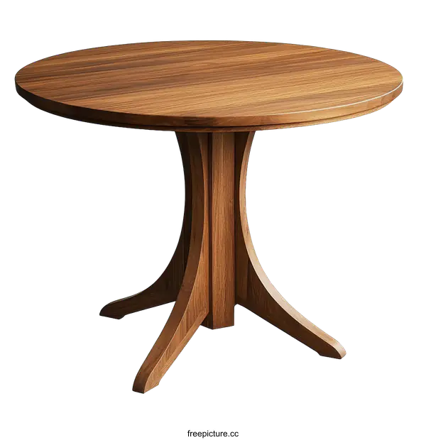 [Transparent Background PNG]Round Wooden Dining Table Design