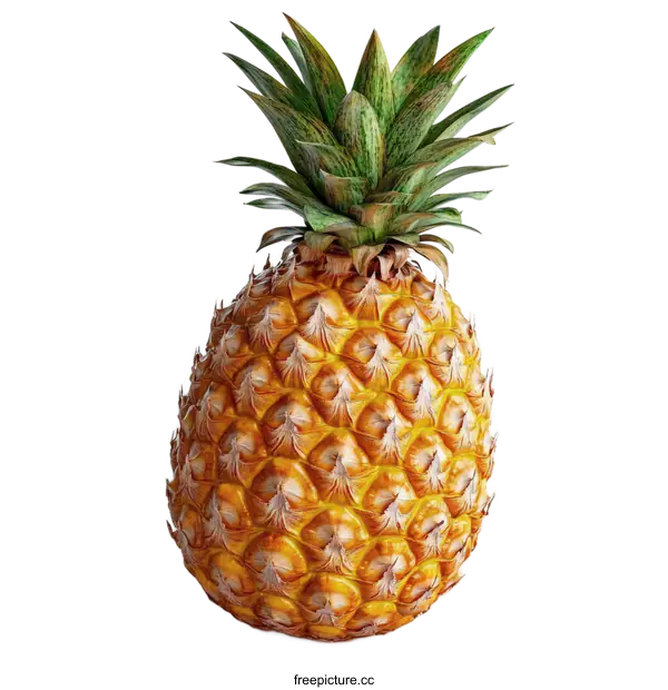 [Transparent Background PNG]Fresh Ripe Pineapple Fruit Close-up