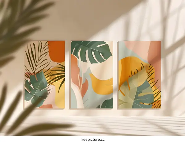 Abstract Tropical Leaves Wall Art Print