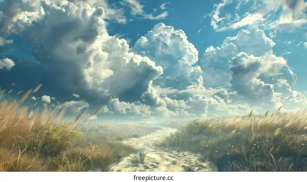 The Trail Cutting Through Endless Meadow