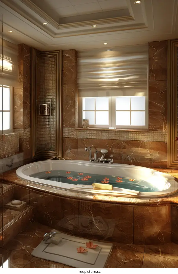 Luxury Bathroom Interior Design Illustration