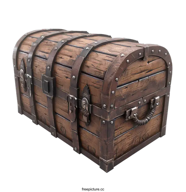 [Transparent Background PNG]Vintage wooden chest on transparent background