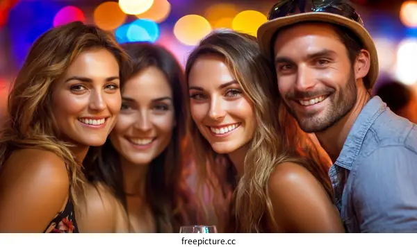 Happy friends enjoying the night out