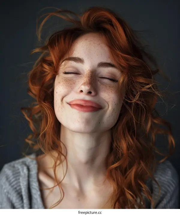 Close up portrait of a beautiful redhead woman