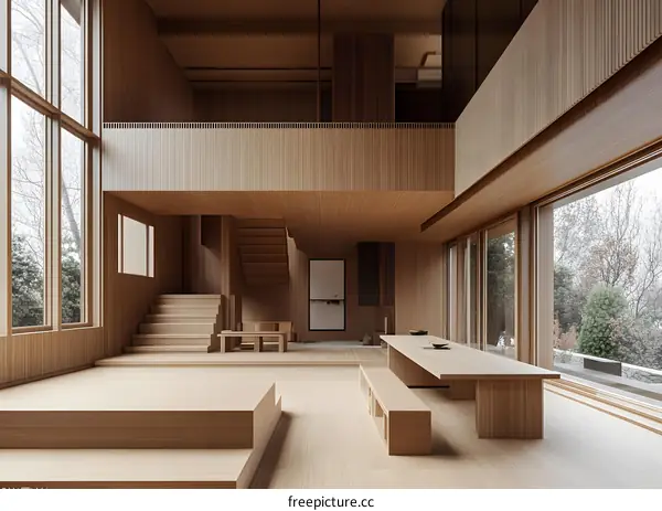 Modern Minimalist Wooden House Interior Design