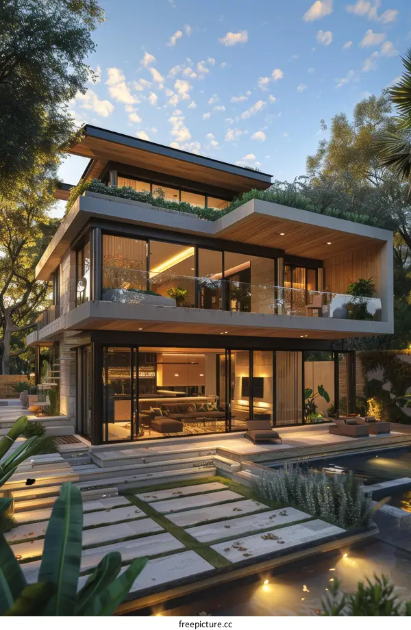 Modern Luxury House Exterior Design with Landscaping