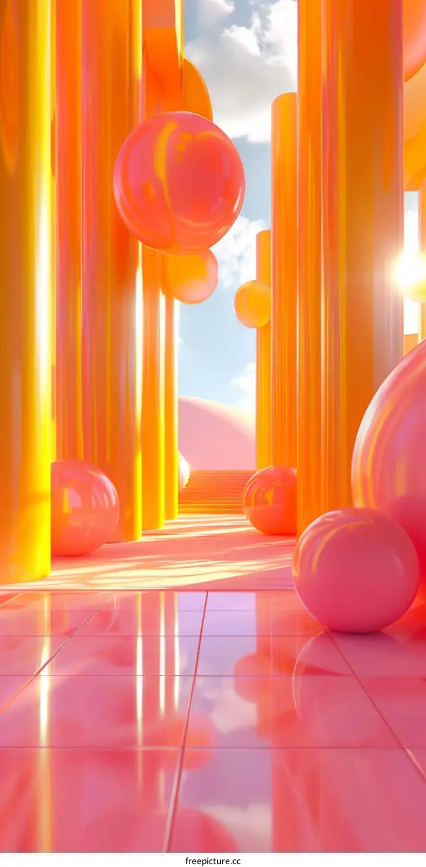 Abstract Geometric Shapes Corridor