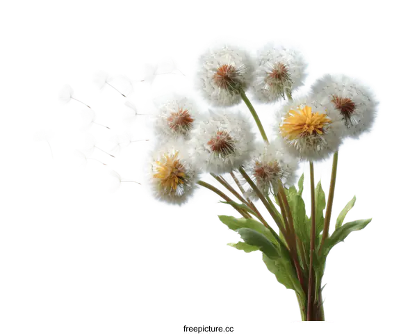 [Transparent Background PNG]Dandelion Bouquet in the Wind