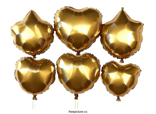 [Transparent Background PNG]Golden Balloons Decoration Arrangement