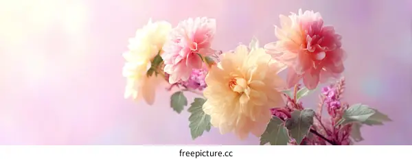 Delicate Pastel Dahlias in Soft Focus