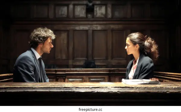 Courtroom Confrontation Two People