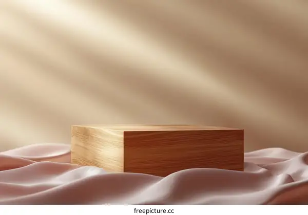 Elegant Wooden Display Stand on Pink Satin