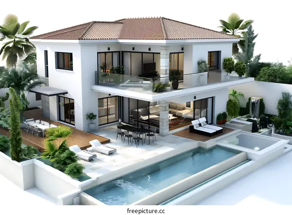 Modern house with swimming pool