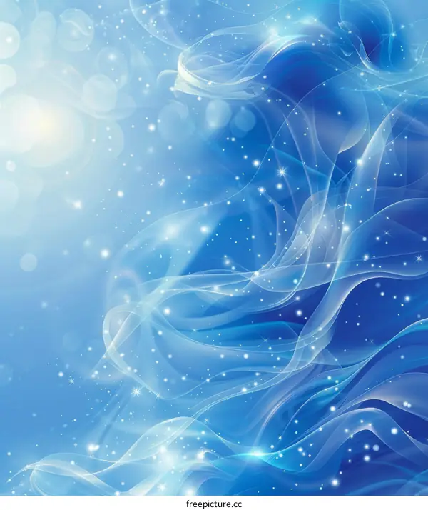 Blue Silky Waves with Glowing Stars