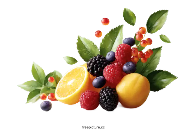 [Transparent Background PNG]Vibrant Fruit Medley Composition