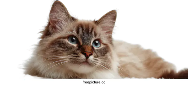[Transparent Background PNG]Close-up of a Ragdoll Cat