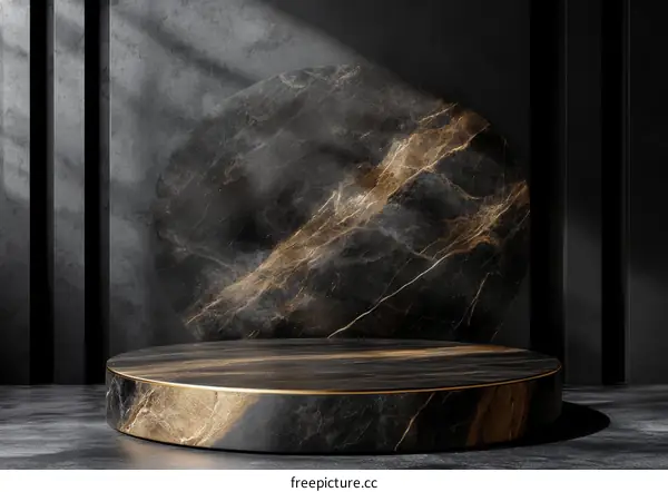 Dark Marble Display Podium in a Modern Setting