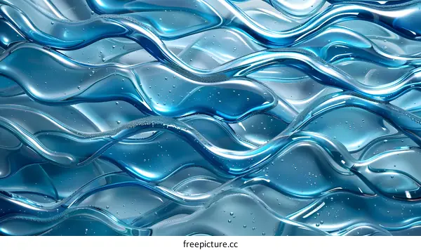 Abstract Blue Waves Background