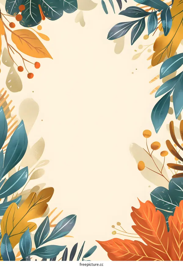 Autumn Leaves Frame Illustration Background