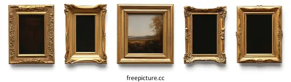 Collection of Antique Gold Picture Frames