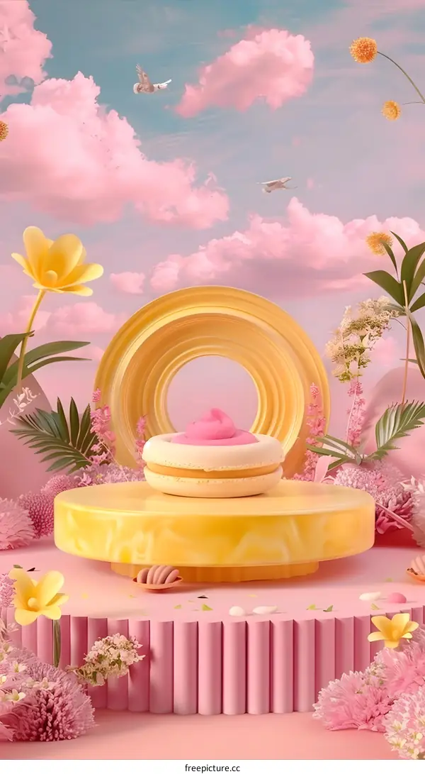 Pastel Colors Abstract Background With Macaron