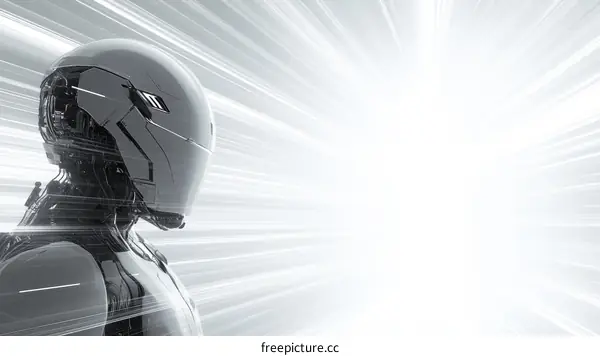 Futuristic Robot Profile in Radiant Light