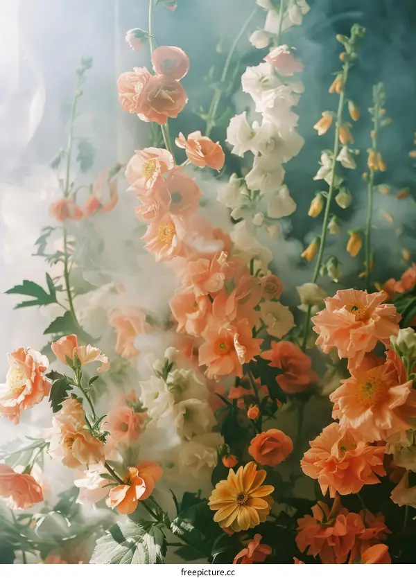 Close-up of Orange and White Flowers
