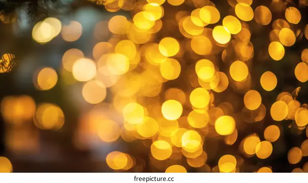 Golden Bokeh Lights Background