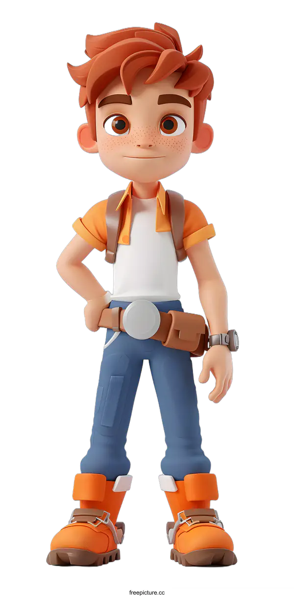 [Transparent Background PNG]3D Character of a Young Adventurer