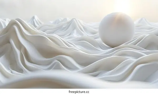 Abstract White Fabric Texture Landscape
