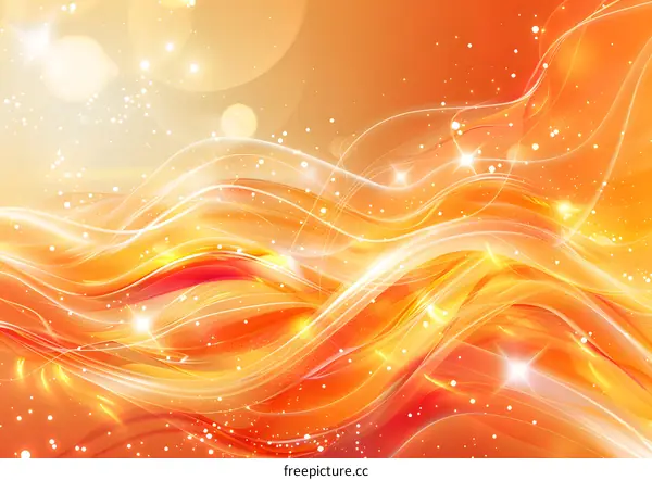 Orange abstract background with lightnings
